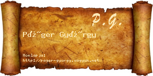 Páger György névjegykártya